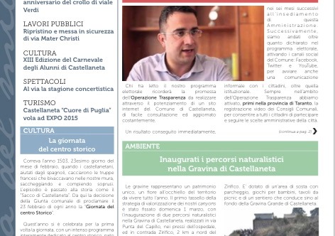 Castellaneta: "Nasce il bollettino del Comune di Castellaneta"